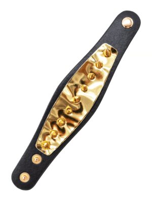 Kostümzubehör Armband Punker gold mit Nieten