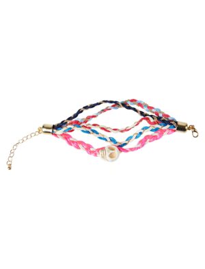 Kostümzubehör Armband geflochten bunt Farbe: mehrfarbig