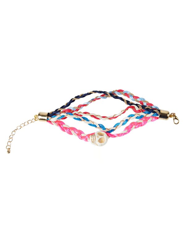 Kostümzubehör Armband geflochten bunt Farbe: mehrfarbig