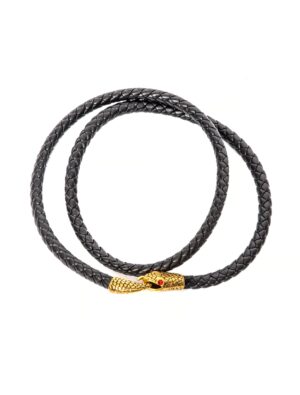 Kostümzubehör Armband mit Schlagenkopf schwarz