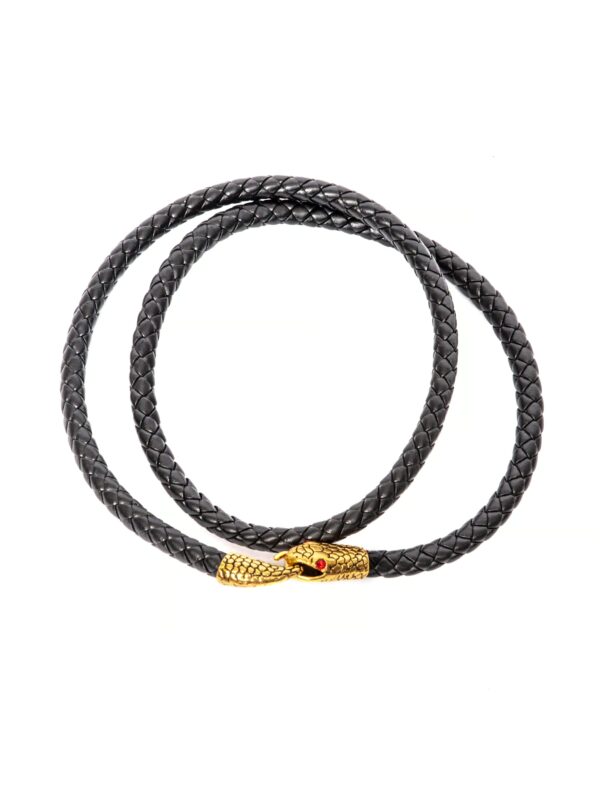 Kostümzubehör Armband mit Schlagenkopf schwarz