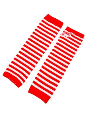 Kostümzubehör Armstulpen gestreift rot/weiß