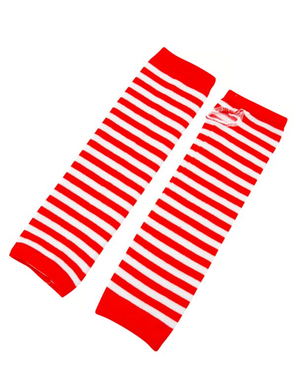 Kostümzubehör Armstulpen gestreift rot/weiß