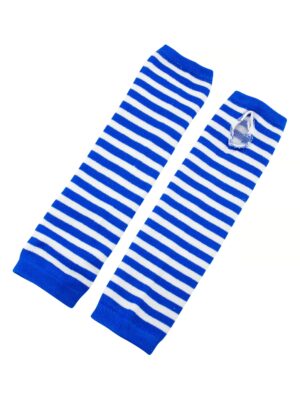 Kostümzubehör Armstulpen gestreift weiß/blau