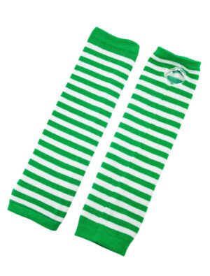 Kostümzubehör Armstulpen gestreift weiß/grün