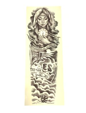 Kostümzubehör Armtattoo Nonne schwarz/weiß