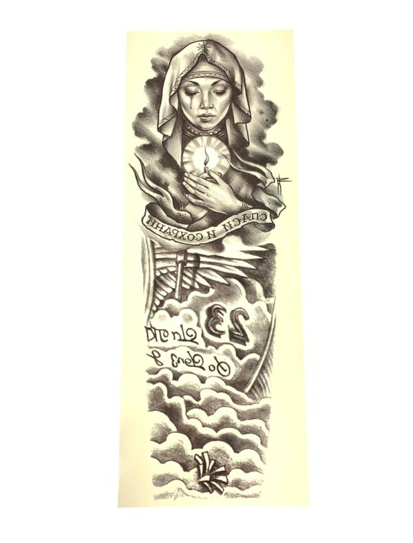 Kostümzubehör Armtattoo Nonne schwarz/weiß