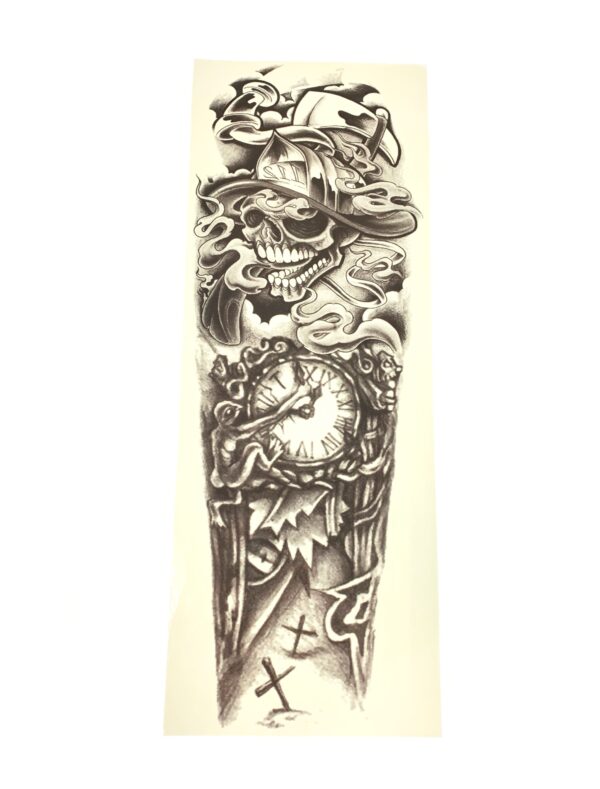 Kostümzubehör Armtattoo Schädel schwarz/weiß