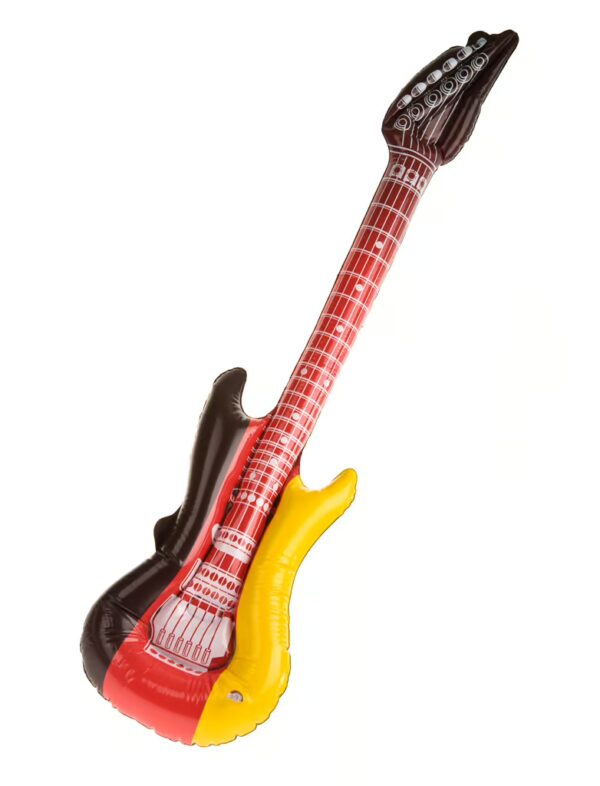 Kostümzubehör Aufblasbare Gitarre Deutschland 100cm Farbe: schwarz/rot/gold