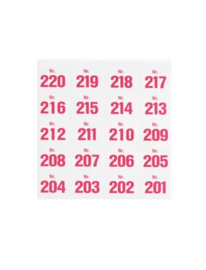 Kostümzubehör Aufklebenummern 201-300 Farbe: weiß