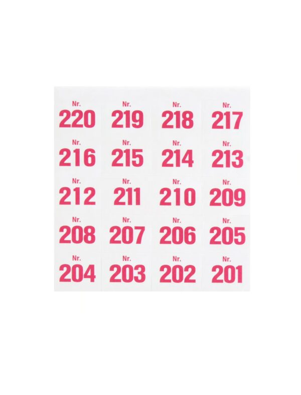 Kostümzubehör Aufklebenummern 201-300 Farbe: weiß