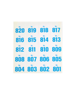 Kostümzubehör Aufklebenummern 801-900 Farbe: weiß