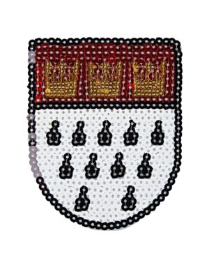 Kostümzubehör Aufnäher Kölner Wappen Pailletten klein Farbe: rot/weiß