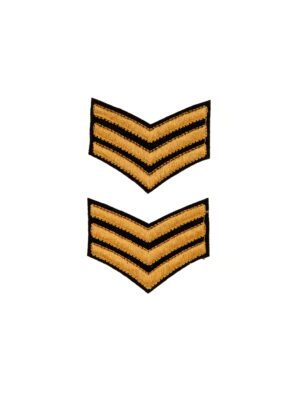 Kostümzubehör Aufnäher Sergeant 2-tlg. Farbe: gold
