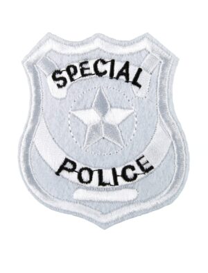 Kostümzubehör Aufnäher Special Police Farbe: silber