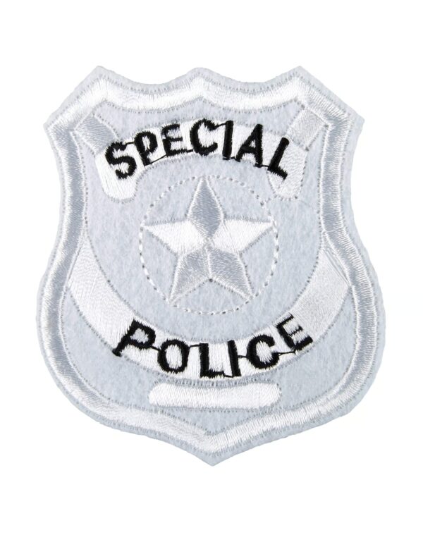 Kostümzubehör Aufnäher Special Police Farbe: silber