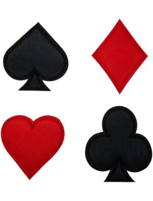 Kostümzubehör Aufnäher Spielkartenfarben Farbe: schwarz/rot