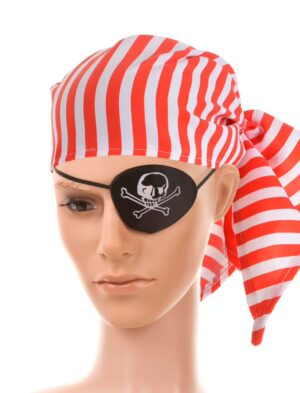 Kostümzubehör Augenklappe Satin mit Totenkopf Farbe: schwarz