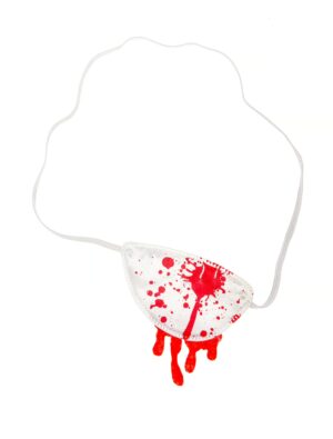 Kostümzubehör Augenklappe blutig Farbe: rot/weiß