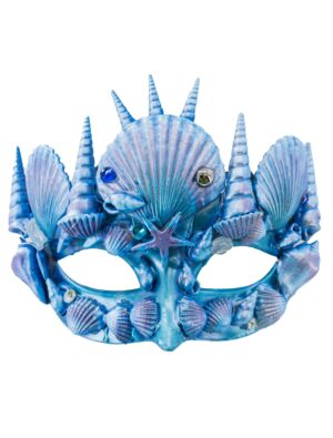Kostümzubehör Augenmaske Muscheln blau