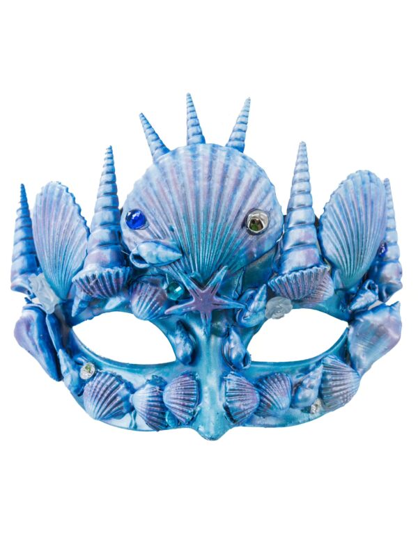 Kostümzubehör Augenmaske Muscheln blau