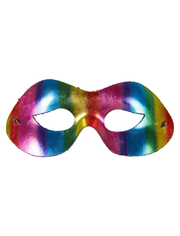 Kostümzubehör Augenmaske Regenbogen metallic Farbe: mehrfarbig