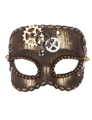 Kostümzubehör Augenmaske Steampunk mit Rädern Farbe: gold