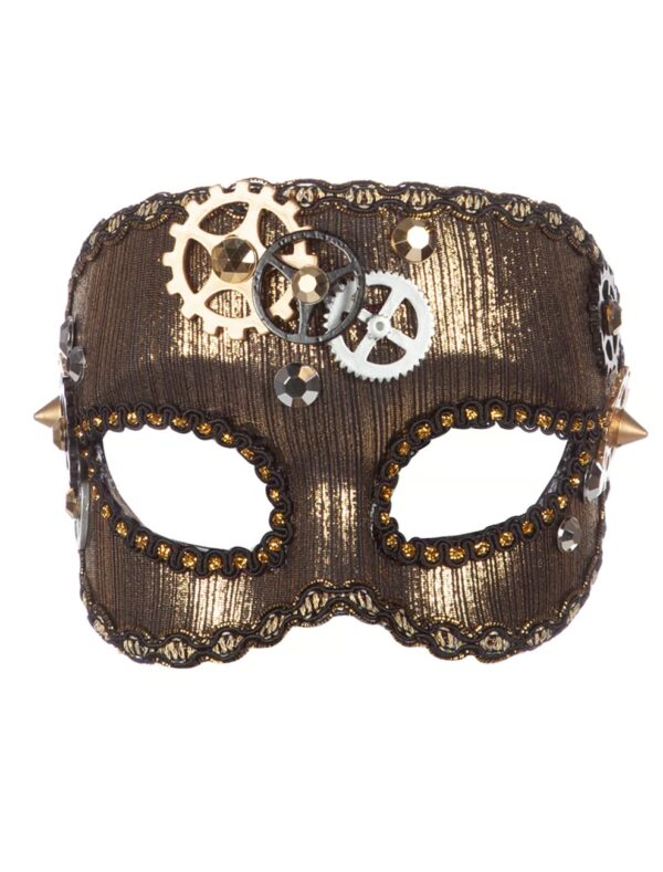 Kostümzubehör Augenmaske Steampunk mit Rädern Farbe: gold