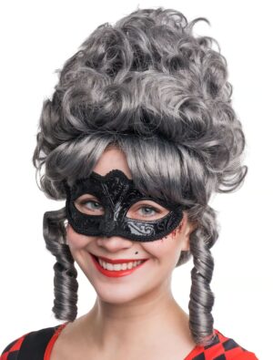 Kostümzubehör Augenmaske mit Spitze schwarz