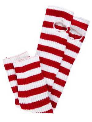 Kostümzubehör Ballettstulpen 60cm rot/weiß