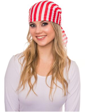 Kostümzubehör Bandana Damen rot/weiß one size