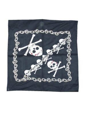 Kostümzubehör Bandana Pirat schwarz/weiß/rot