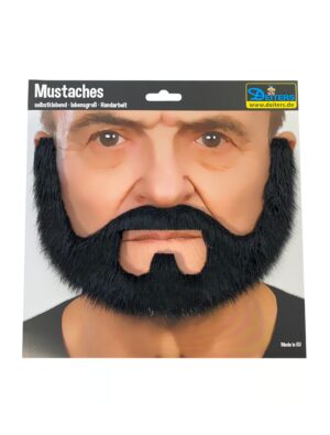 Kostümzubehör Bart Bauarbeiter schwarz