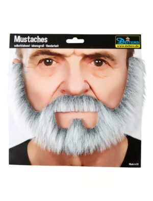 Kostümzubehör Bart Bauarbeiter weiß/grau