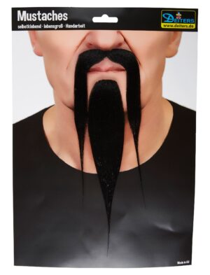 Kostümzubehör Bart Kung Fu Meister schwarz