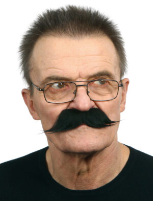 Kostümzubehör Bart Lehrer schwarz