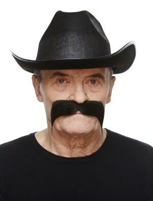 Kostümzubehör Bart Sheriff schwarz