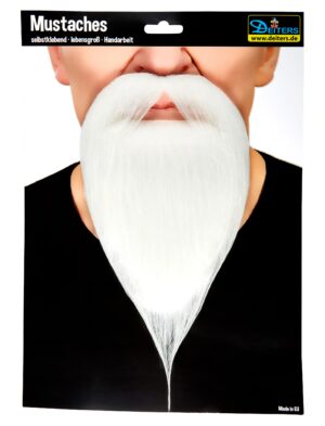 Kostümzubehör Bart Zauberer weiß