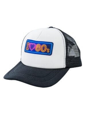 Kostümzubehör Baseball Cap 80's schwarz/weiß