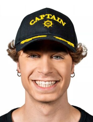 Kostümzubehör Baseball Cap Captain schwarz