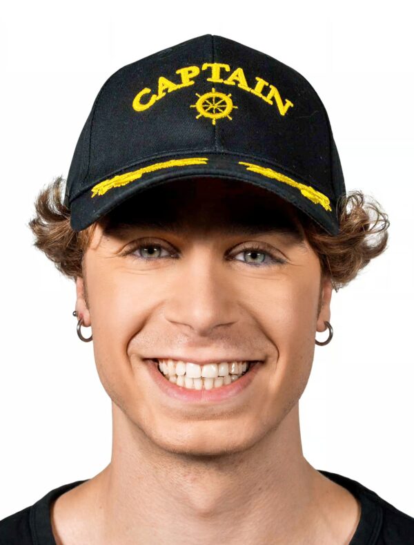 Kostümzubehör Baseball Cap Captain schwarz