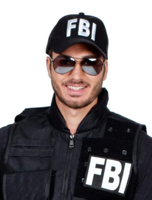 Kostümzubehör Baseball Cap FBI Farbe: schwarz