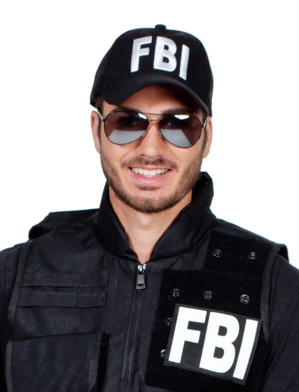 Kostümzubehör Baseball Cap FBI Farbe: schwarz