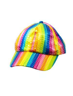 Kostümzubehör Baseball Cap Pailletten bunt Farbe: rainbow