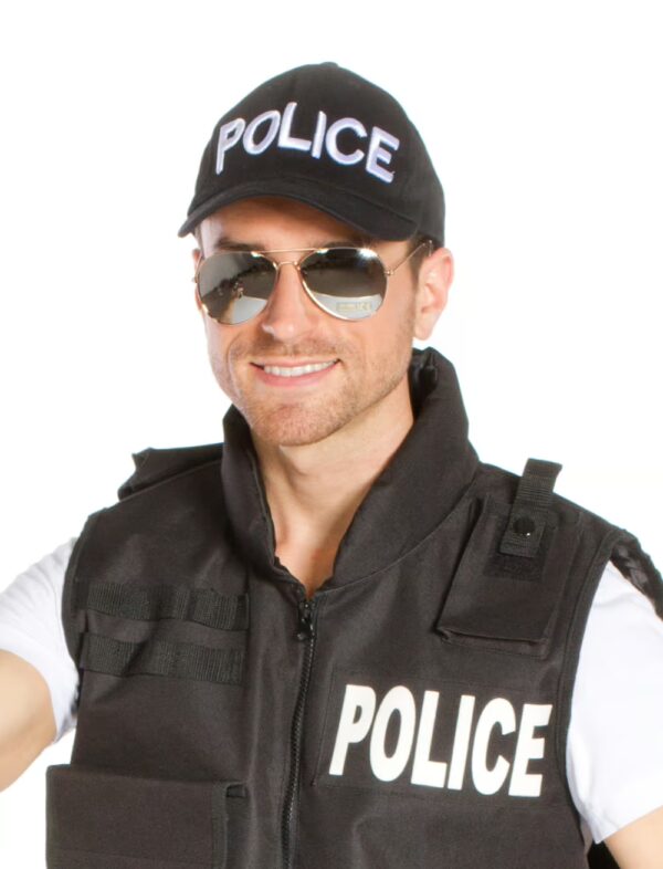 Kostümzubehör Baseball Cap Police Farbe: schwarz
