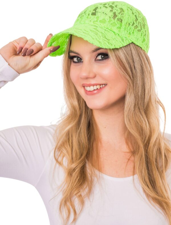 Kostümzubehör Baseball Cap mit Spitze neongrün