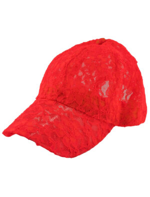 Kostümzubehör Baseball Cap mit Spitze neonorange