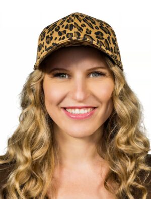 Kostümzubehör Baseballcap Leopard braun/schwarz