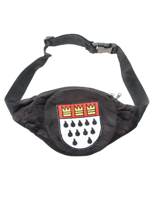 Kostümzubehör Bauchtasche Köln Wappen Plüsch oval rot