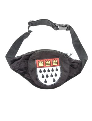 Kostümzubehör Bauchtasche Köln Wappen Plüsch oval schwarz